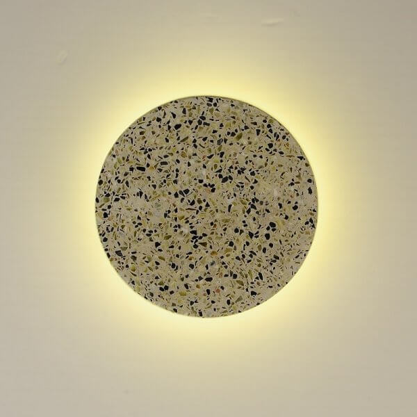 מנורת צלחת terazzo לבן L