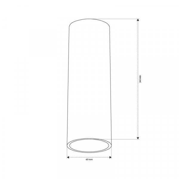 צילינדר צמוד תקרה פליז 24 ס"מ